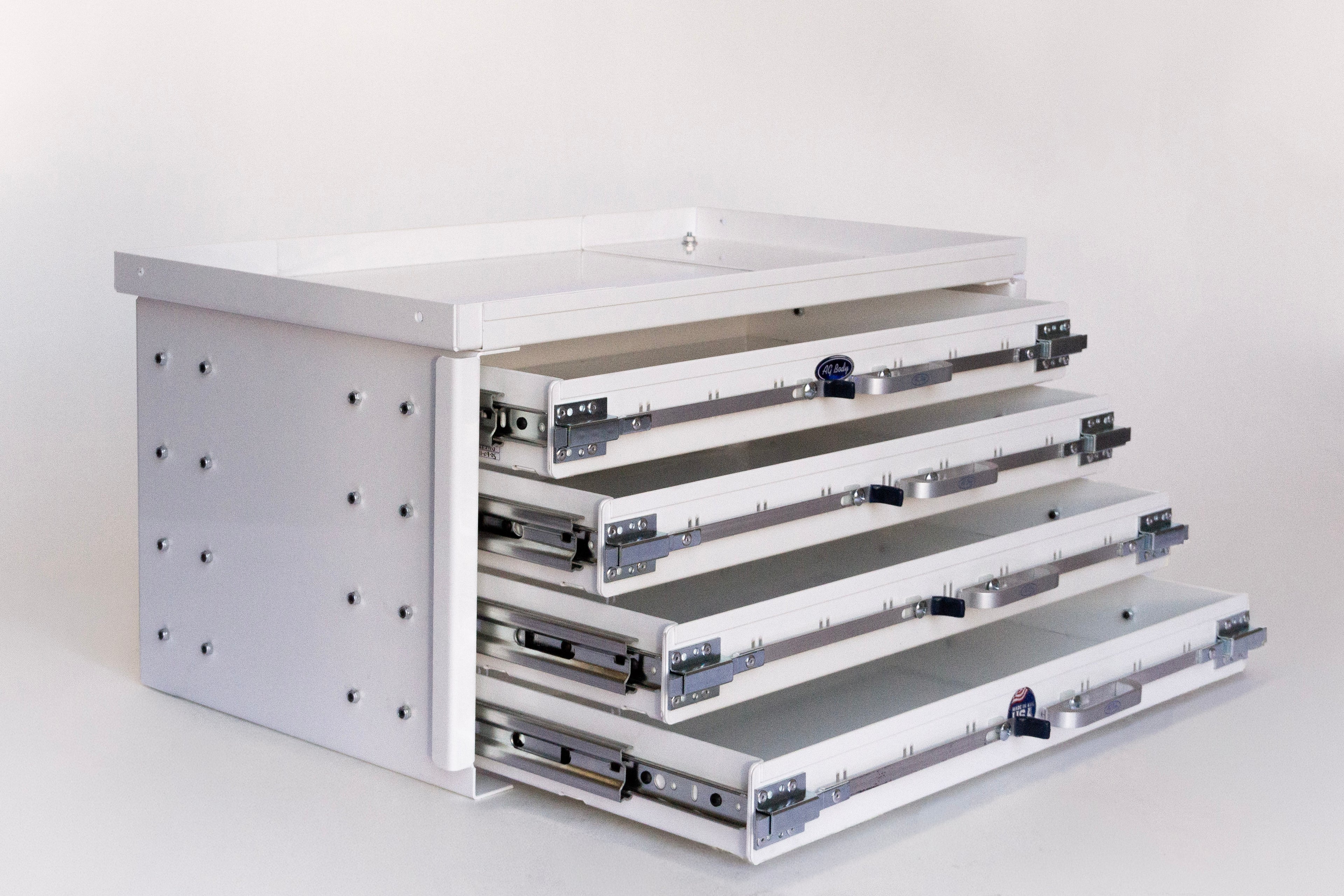 Dwg# 11025-B Tool Box Drawer Unit – 4 Drawer Steel Toolbox Insert (35” W x 18” D x 13” T)