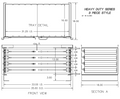 Dwg# 11025-B Tool Box Drawer Unit – 4 Drawer Steel Toolbox Insert (35” W x 18” D x 13” T)