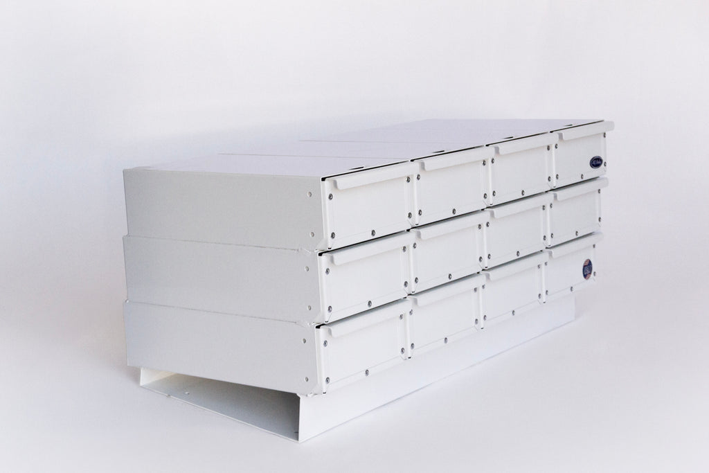 Dwg# 16486-B Truck Bolt Bin - White 4 W x 3 H ~ 32" W x 18" D x 15" H