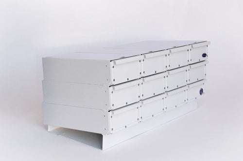 Dwg# 16486-B Truck Bolt Bin - White 4 W x 3 H ~ 32" W x 18" D x 15" H