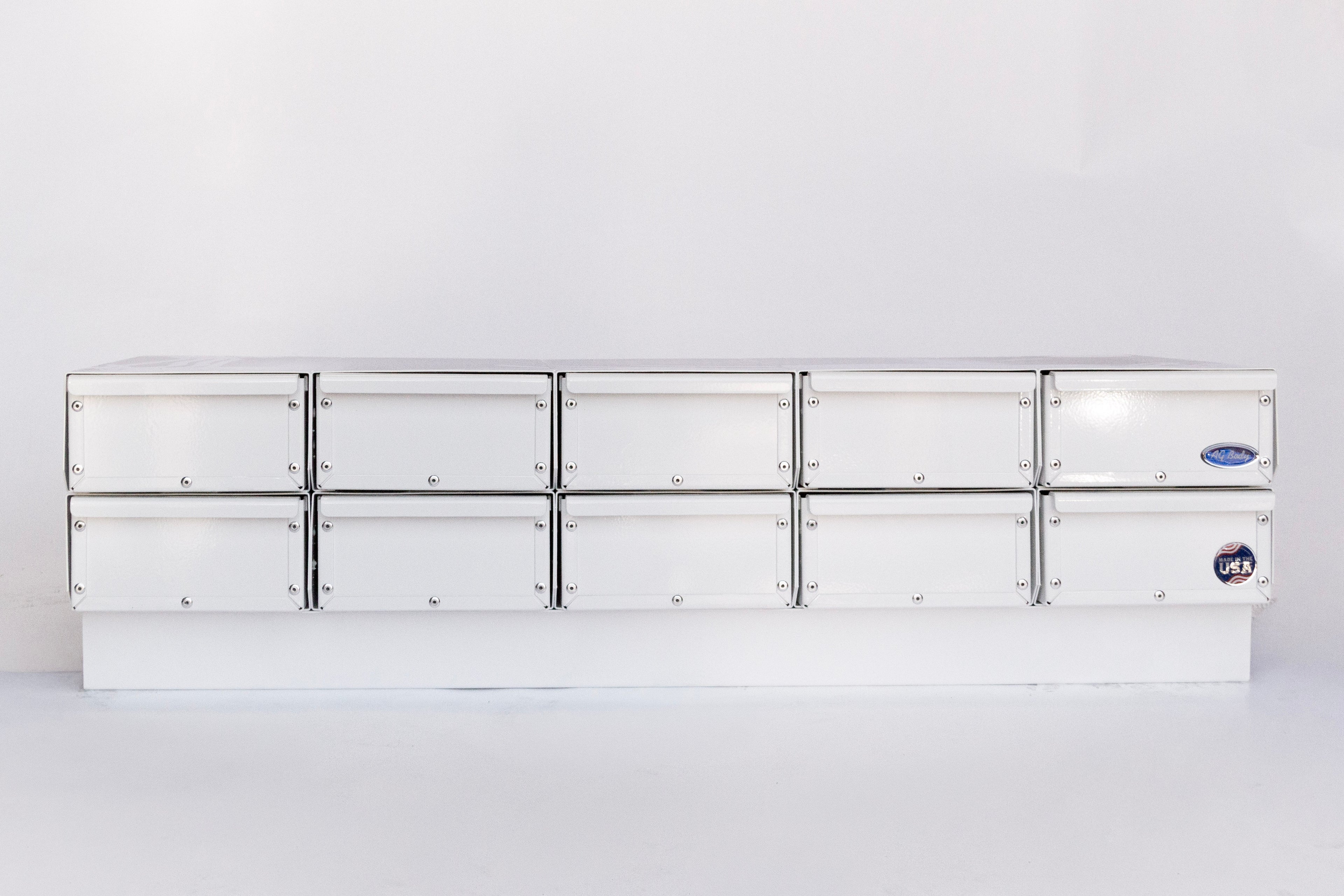 Part# 18105-B / Utility Truck Bolt Bin - White 5 W x 2 H ~ 40" W x 18" D x 11" H